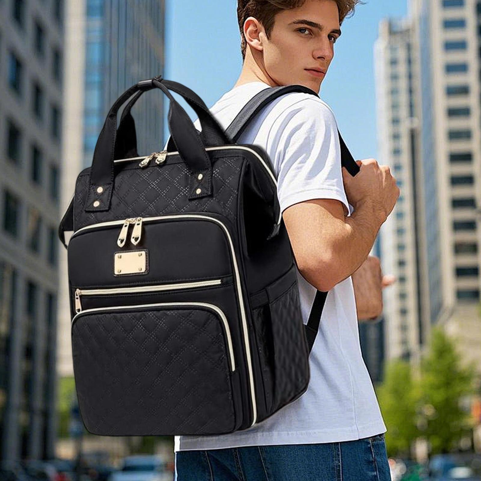 Laptop Backpack 15.6 - 仕事と学校用の2-in-1ランチバックパック、15.6インチのノートパソコン収納スペース付き断熱フードクーラー、漏れ防止デイパック