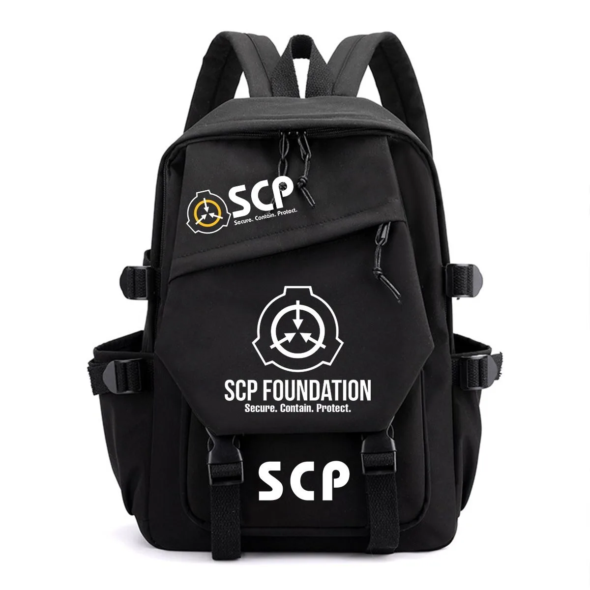 School Backpack Teen - ブラック ブルー グリーン ホワイト ピンク、SCP財団、学生、子供、ティーンエイジャー、スクールバッグ、大容量モチラ、アニメバックパック、女の子、男の子