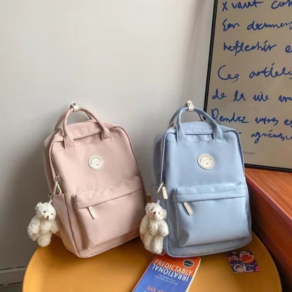 固体大容量学生バックパックジッパーナイロンアカデミーガールズ - School Backpack Teen のレビューと価格
