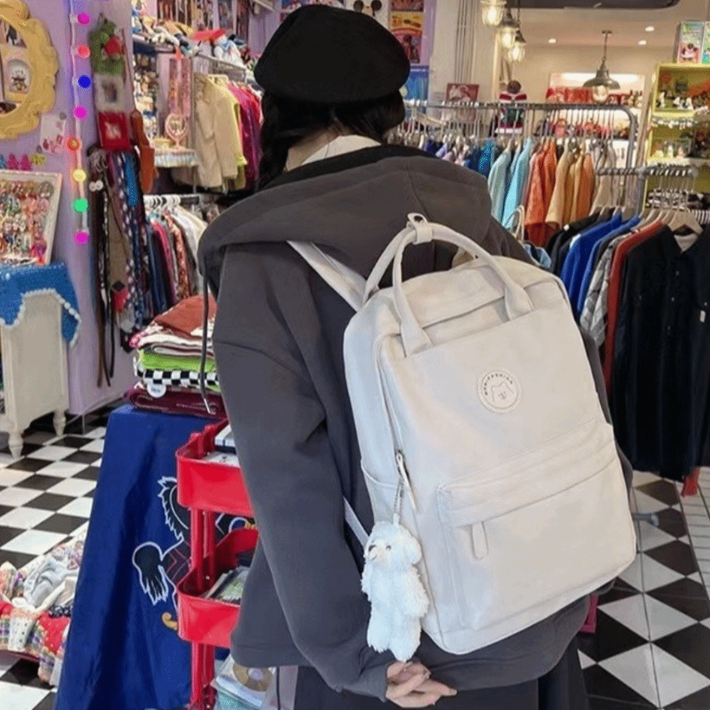 固体大容量学生バックパックジッパーナイロンアカデミーガールズ - School Backpack Teen のレビューと価格