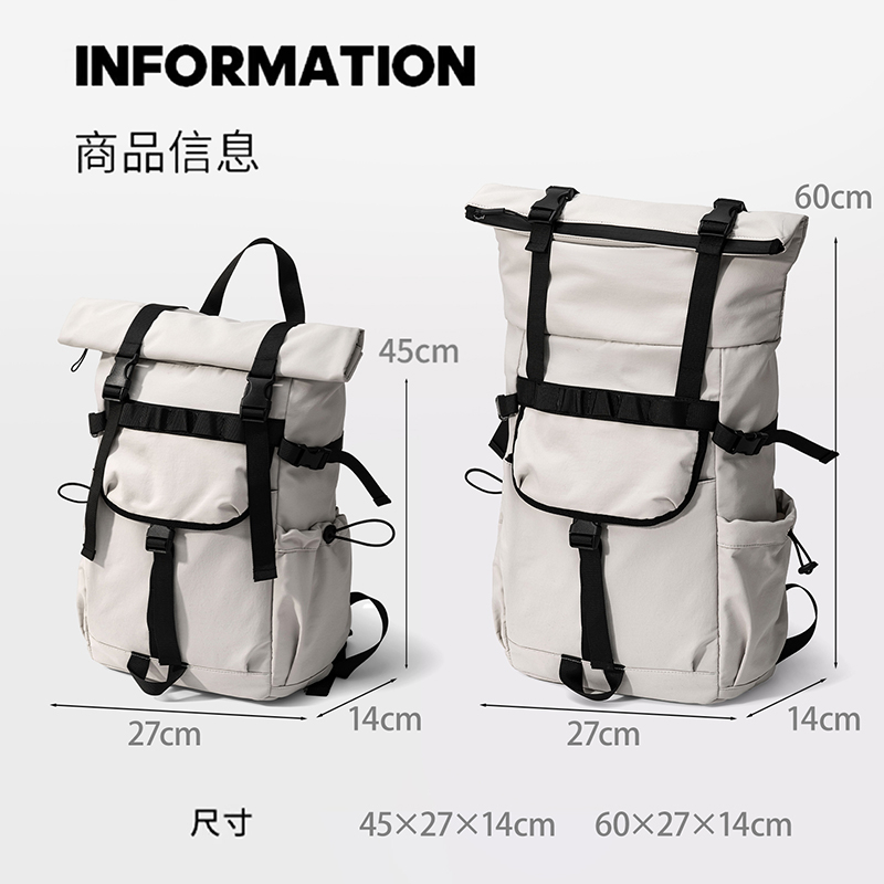 新しいメンズロールマウス拡張式トラベルバックパック、ノートパ - Hiking Backpack Waterproof のレビューと価格
