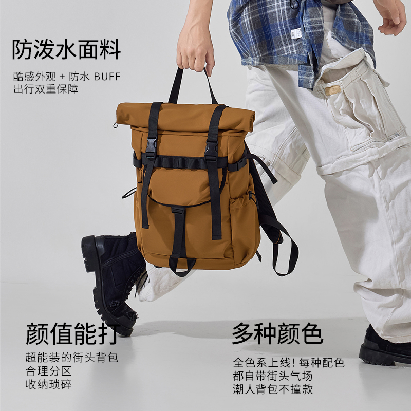 新しいメンズロールマウス拡張式トラベルバックパック、ノートパ - Hiking Backpack Waterproof のレビューと価格