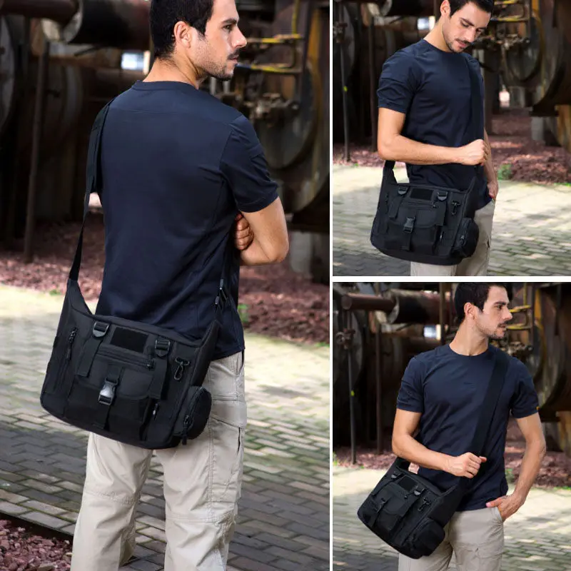 14 インチのラップトップショルダーバッグ男性スポーツバッグ - Rucksack Military Style のレビューと価格