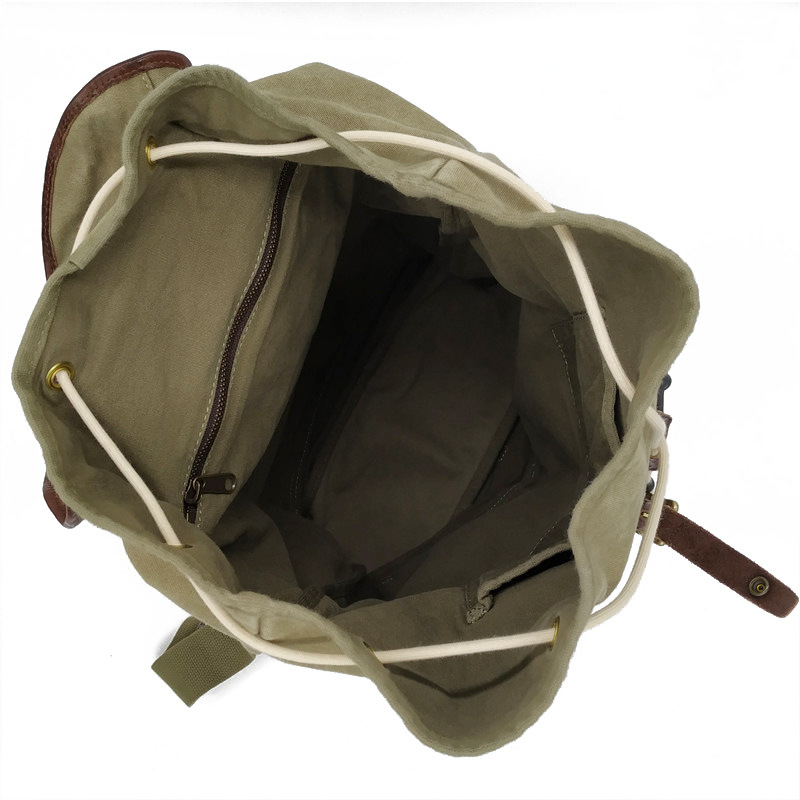 レトロアメリカン高密度キャンバスアウトドアクライミングバック - Canvas Backpack Casual のレビューと価格