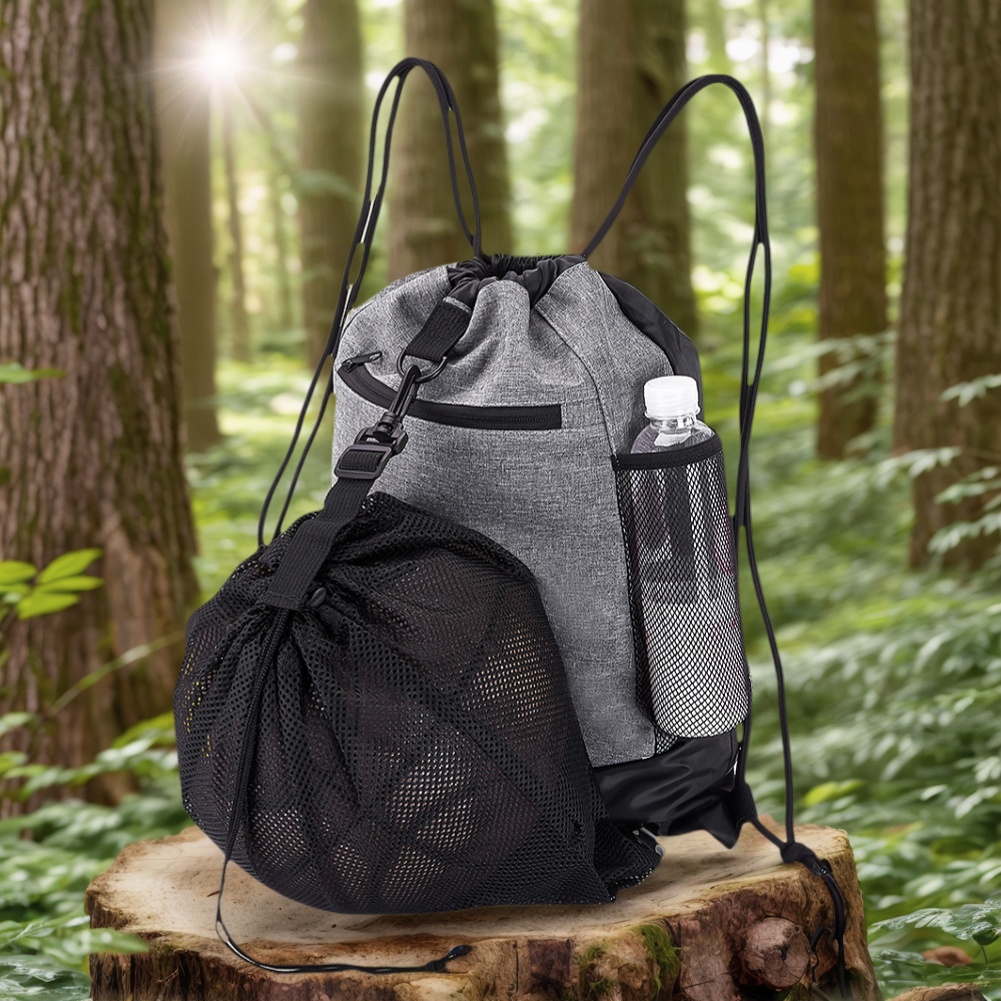 ドローストリング付きバスケットボールバックパック、取り外し可 - Drawstring Gym Bag のレビューと価格