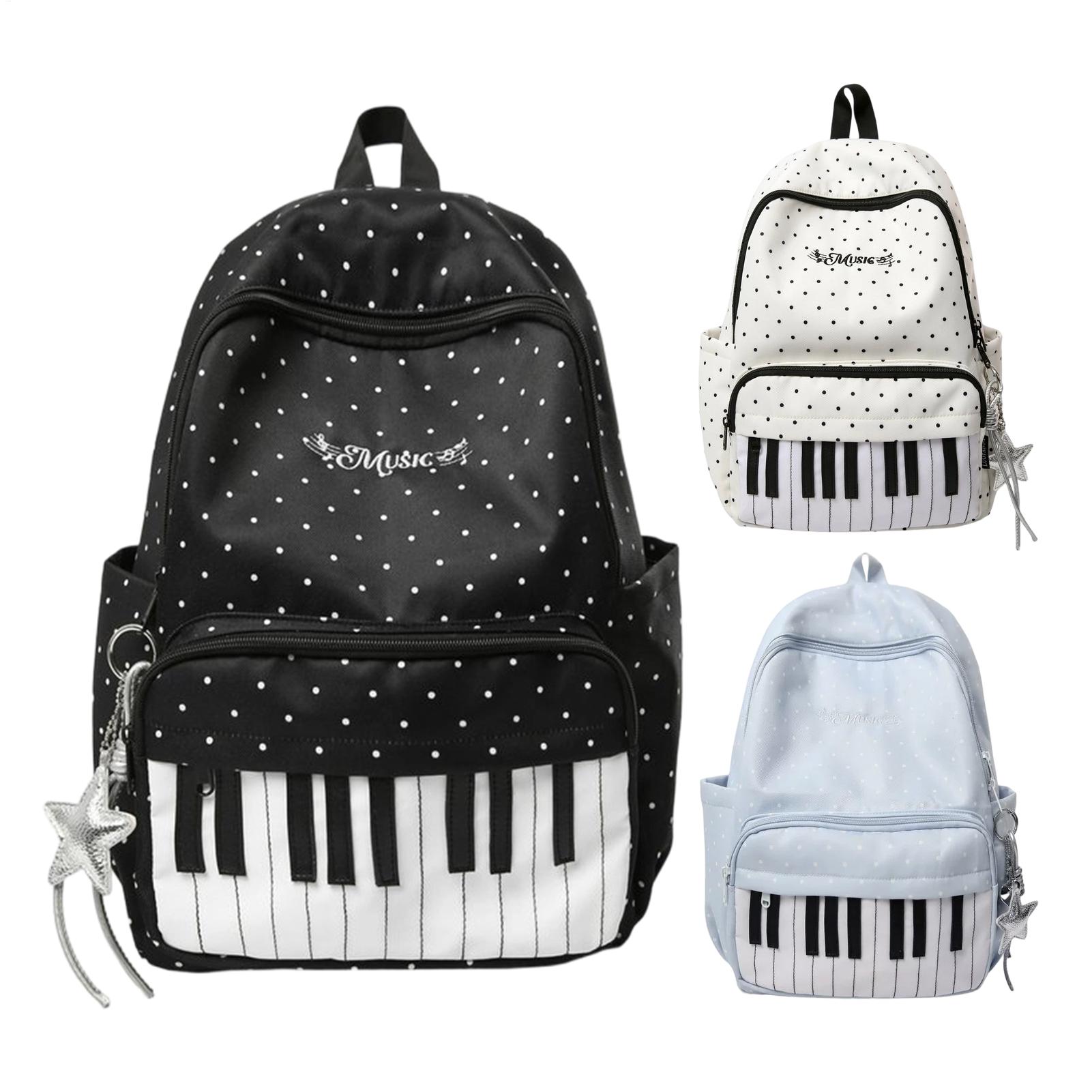 トラベルバックパック ピアノ柄 大容量ブックバッグ 軽量トラ - Fashion Backpack Women のレビューと価格